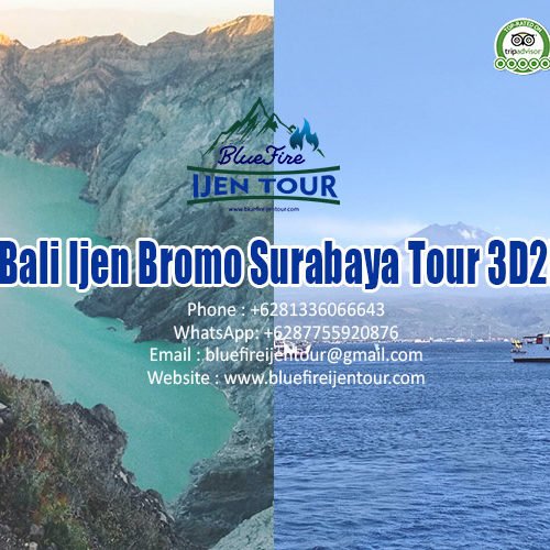 Bali Ijen Bromo Surabaya Tour 3D2N, Blue Fire Ijen Tour